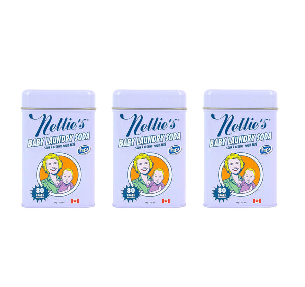 Nellie's Baby Laundry Soda Tin - 240 Loads (3-Pack)