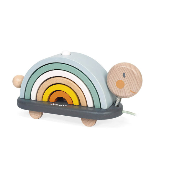 Janod Stacking Wood Rainbow Turtle