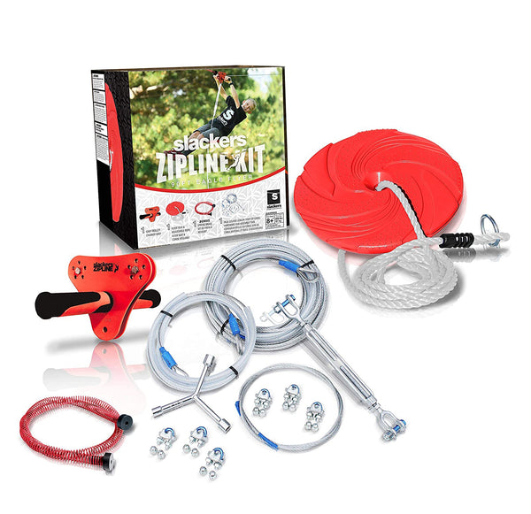 Slackers 90' Backyard Zipline Kit with Spring Brake