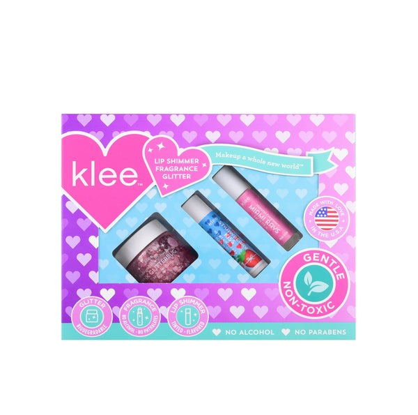 Klee Naturals Bio-Glitter, Roll-on Fragrance and Lip Shimmer Kit