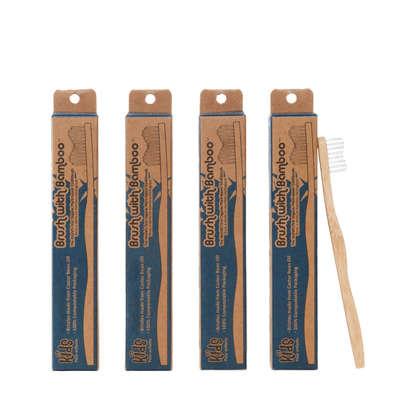 Brush with Bamboo Toothbrushes - Kids 4-Pack