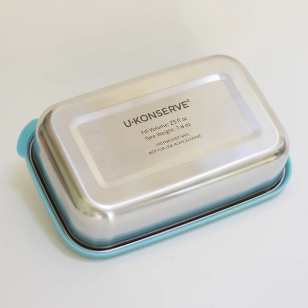 U-Konserve 25oz Divided Rectangle with Plastic Lid