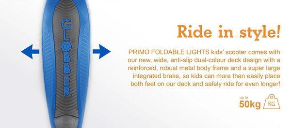 Globber Primo Foldable with Lights Scooter - 3 to 6+ years