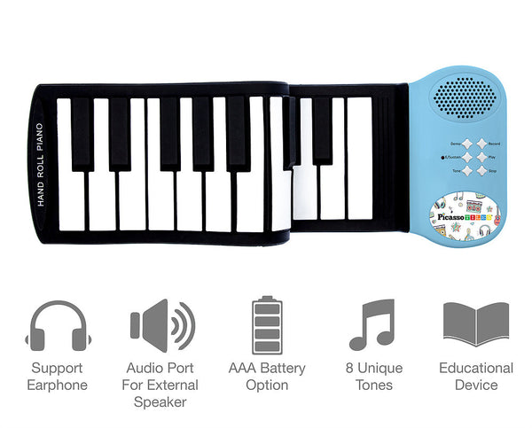 Picasso Tiles Roll Up Educational Piano Keyboard