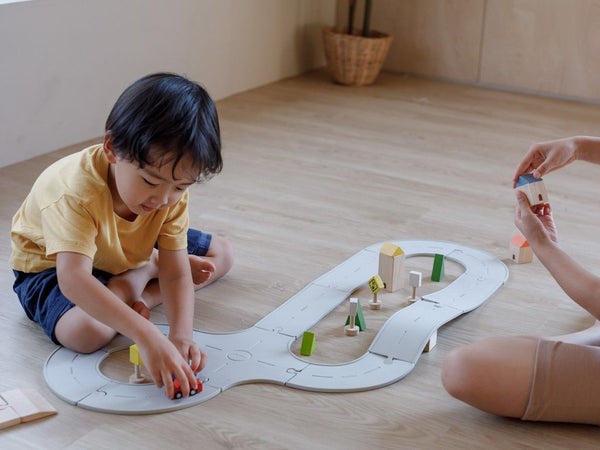 Plan Toys Rubber Road & Rail Set