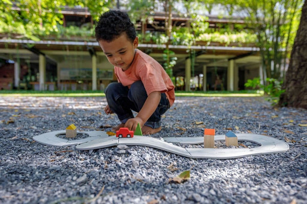 Plan Toys Rubber Road & Rail Set