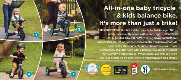 Globber Explorer 4-in-1 Trike - 10 months to 5 years