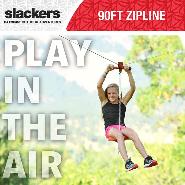 Slackers 90' Backyard Zipline Kit with Spring Brake